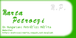 marta petroczi business card